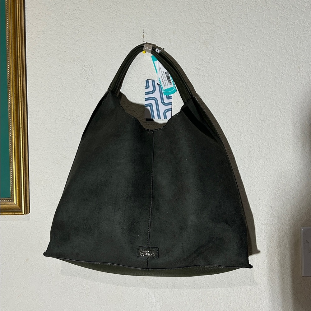 Market & Spruce Reagan Reverse Suede Shoulder Bag In green